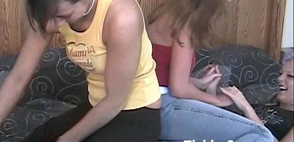  Lesbian tickle time in tight blue jeans